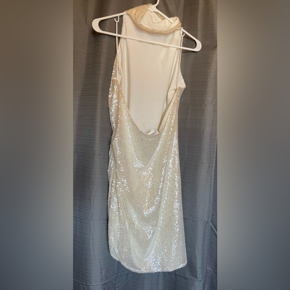 Amanda Uprichard cream sequined halter dress NWT (boutique) - Picture 9 of 10